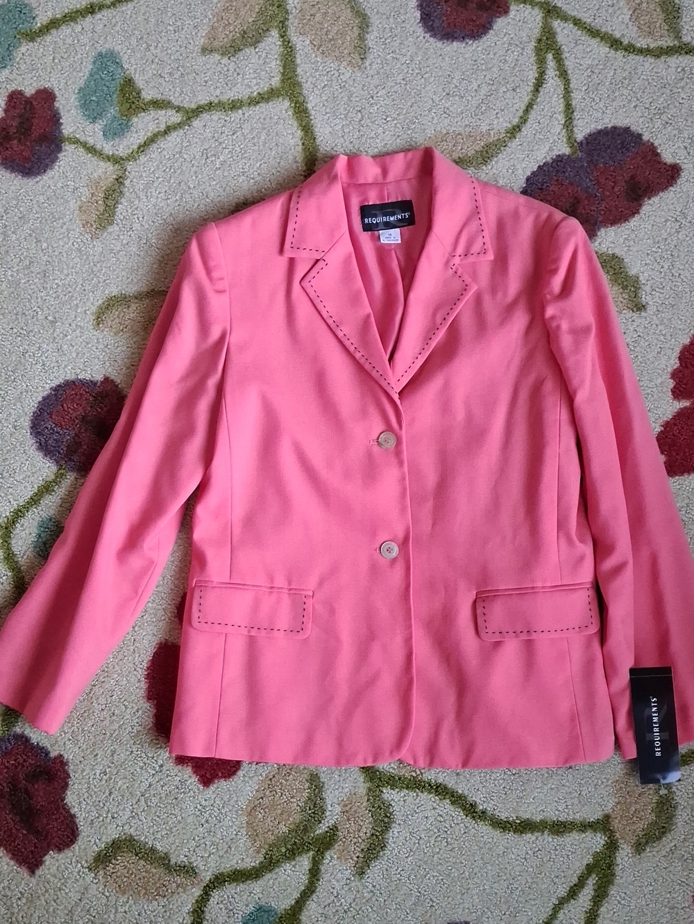 Requirements Pink Two-Button Notched Lapel Blazer